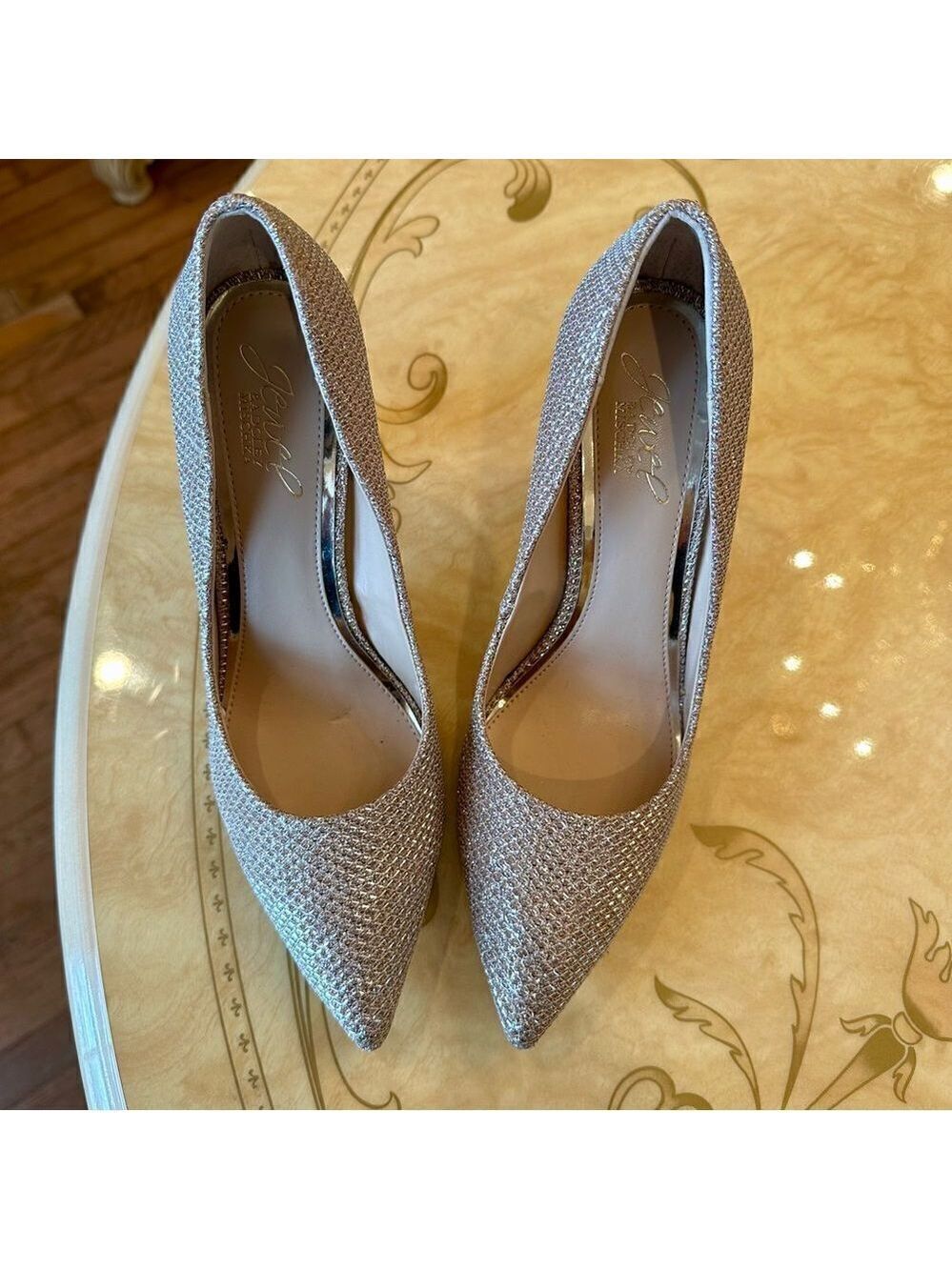 Badgley Mischka rose gold beige heels - Picture 15 of 16